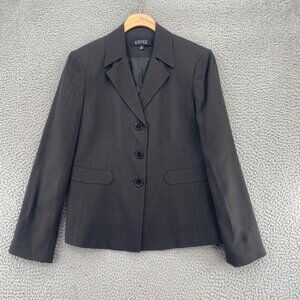 Kasper Blazer Womens 10 Gray Dotted Button Up Front Office Career Work Everyday